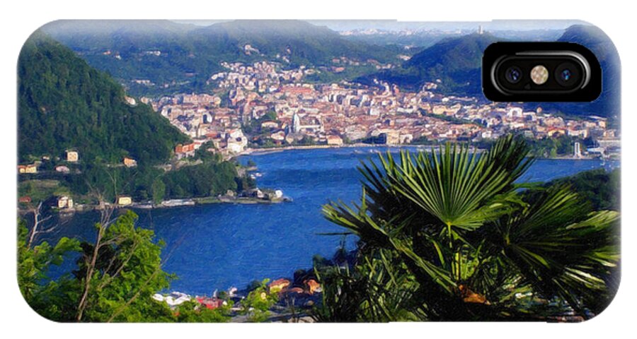 Lake Como iPhone X Case featuring the painting Lake Como Itl7724 by Dean Wittle