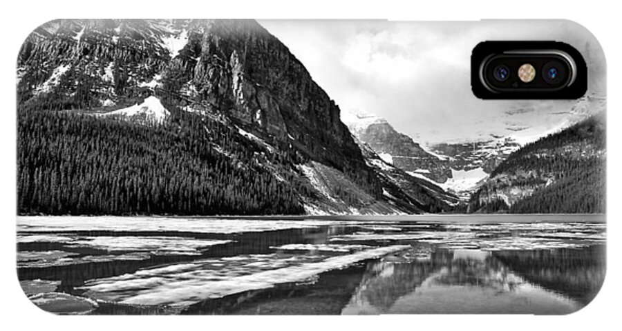 Lake Louise iPhone X Case featuring the photograph Lake Louise - Black and White #3 by Stuart Litoff