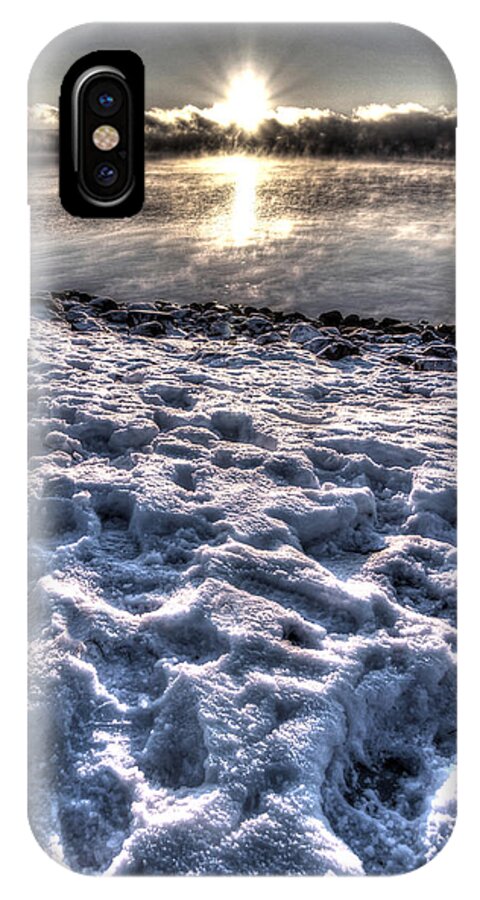 Seascape iPhone X Case featuring the photograph Lake Mjosa Sunset by Chris Shirley