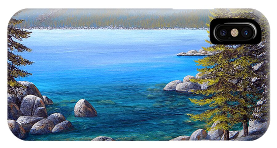 Lake Tahoe iPhone X Case featuring the painting Lake Tahoe Inlet by Frank Wilson