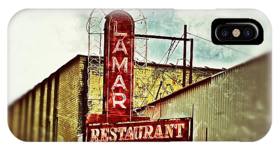 Lamar iPhone X Case featuring the photograph Lamar Restaurant Sign by Jim Albritton