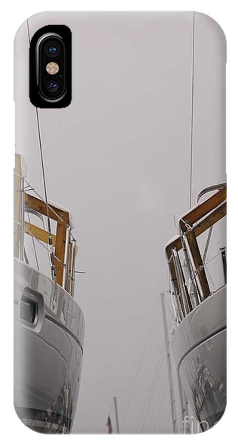 Yachts iPhone X Case featuring the photograph Landlocked on a Foggy Day by Kate Purdy