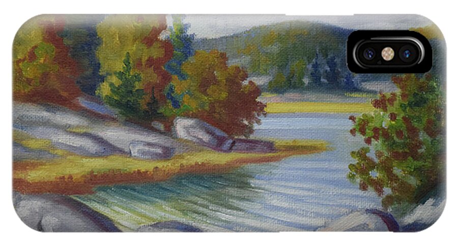 Kolehmainen iPhone X Case featuring the painting Landscape from Finland by Kolehmainen
