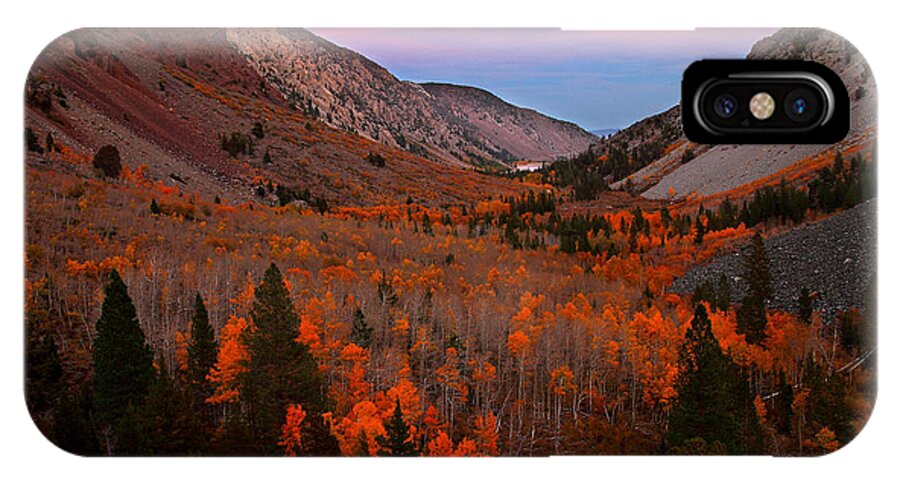 Fall iPhone X Case featuring the photograph Late autumn sunset at Lundy Canyon in the Eastern Sierras by Jetson Nguyen