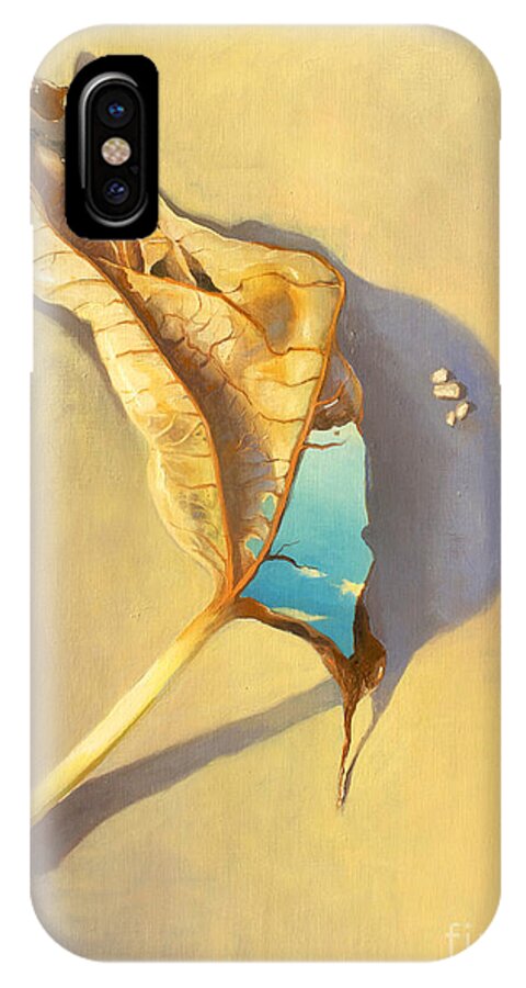 Lin Petershagen iPhone X Case featuring the painting Leaf of Life by Lin Petershagen