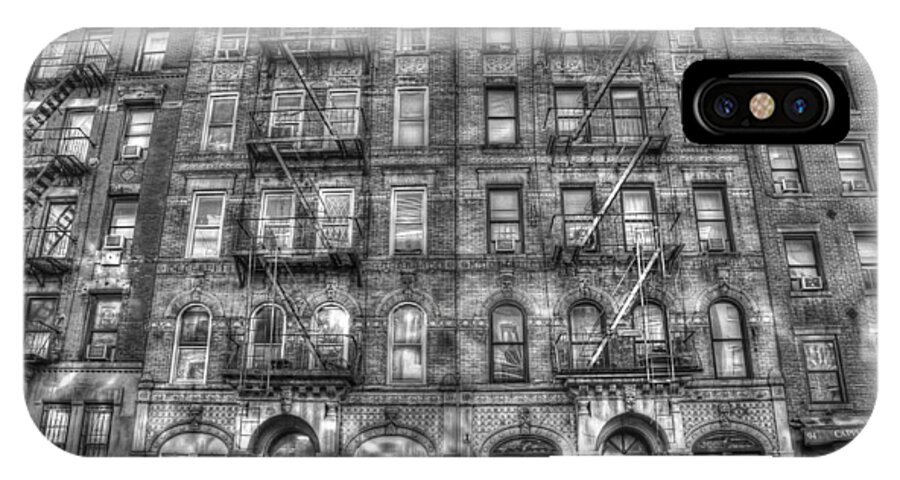 Led Zeppelin iPhone X Case featuring the photograph Led Zeppelin Physical Graffiti Building in Black and White by Randy Aveille