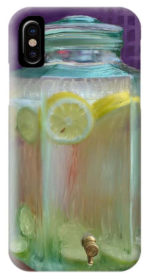 Oil Painting iPhone X Case featuring the digital art Lemon Limeade by Ric Darrell
