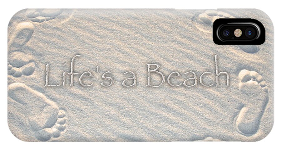Feet iPhone X Case featuring the photograph Lifes a Beach with text by Norma Brock