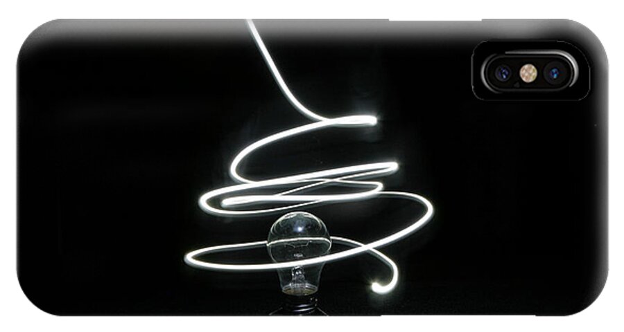Light Painting iPhone X Case featuring the photograph Light Bulb Light Painting by Barbara West