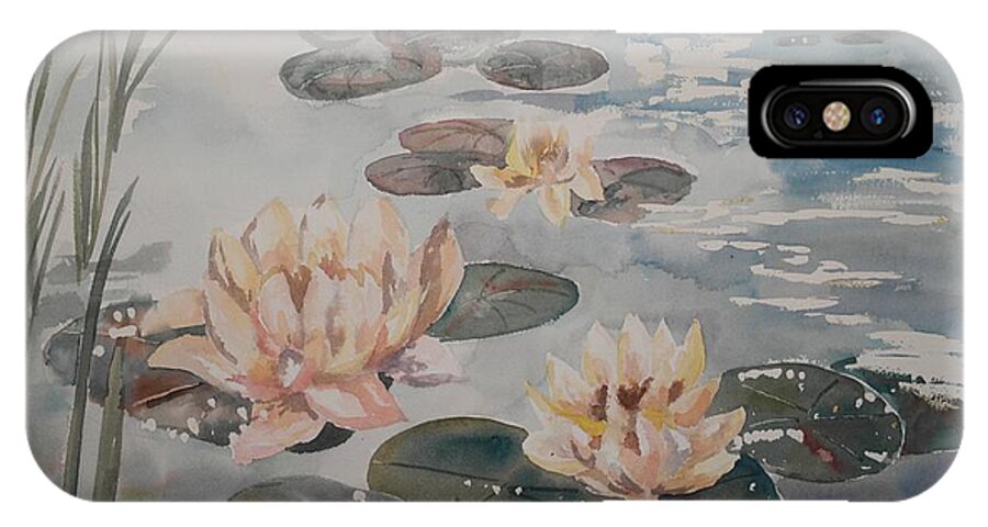 Lily Pads iPhone X Case featuring the painting Lily Pads by Gayle Jimison