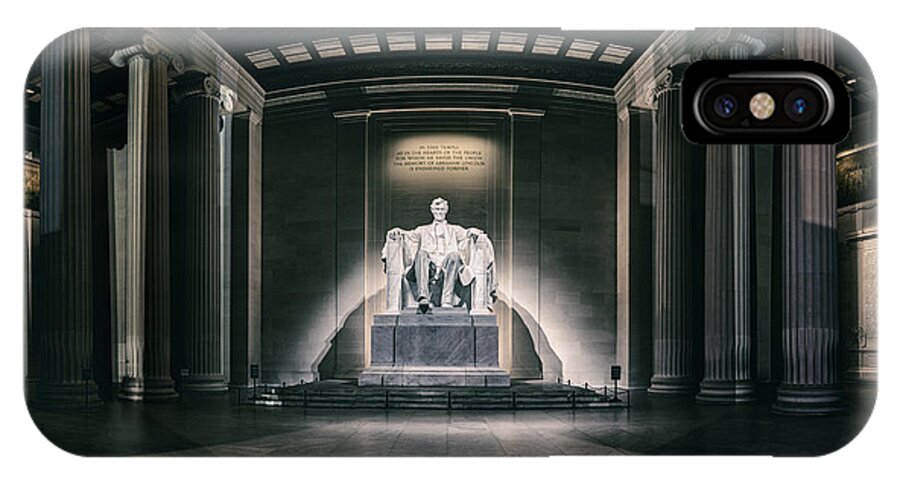 America iPhone X Case featuring the photograph Lincoln Memorial by Eduard Moldoveanu