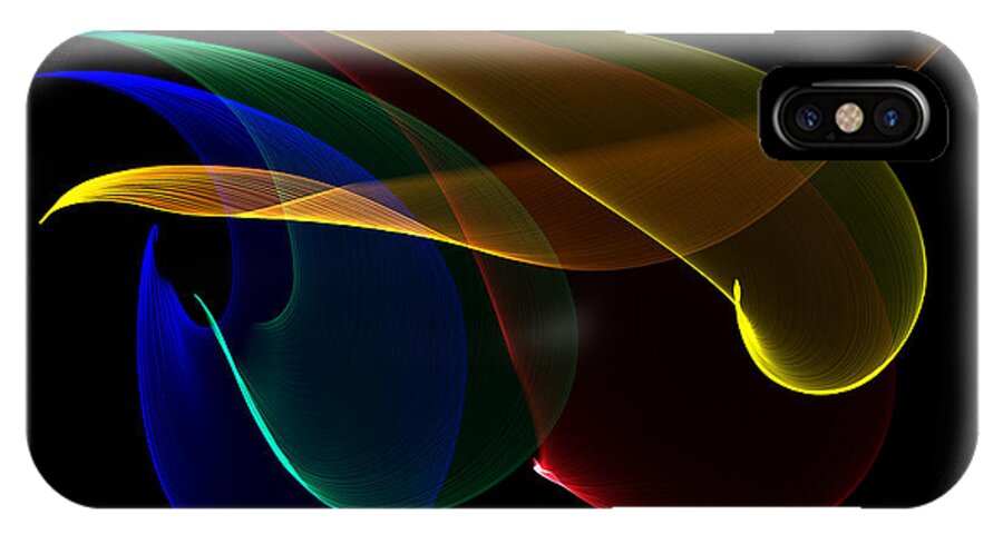 Color iPhone X Case featuring the digital art Liquid Colors by Pete Trenholm