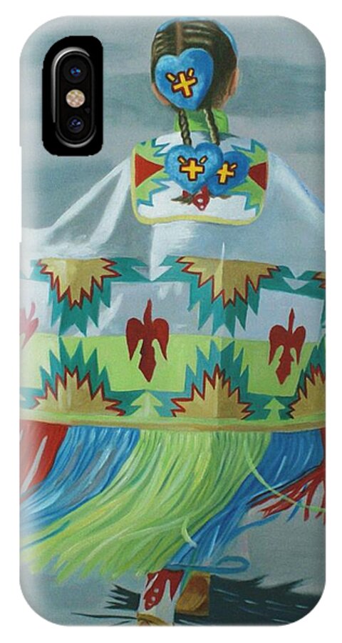 Native American iPhone X Case featuring the painting Little Princess by Jill Ciccone Pike