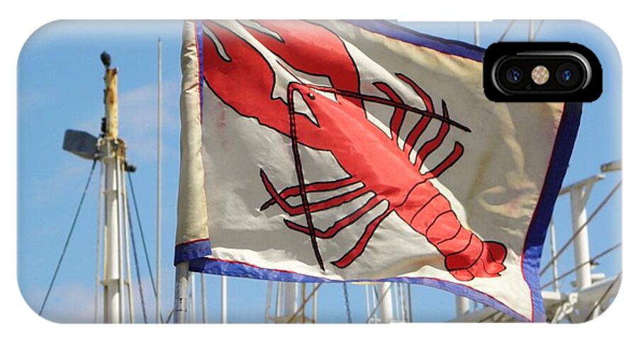 Lobster iPhone X Case featuring the photograph Lobster Flag at the Point by Mary Carol Williams