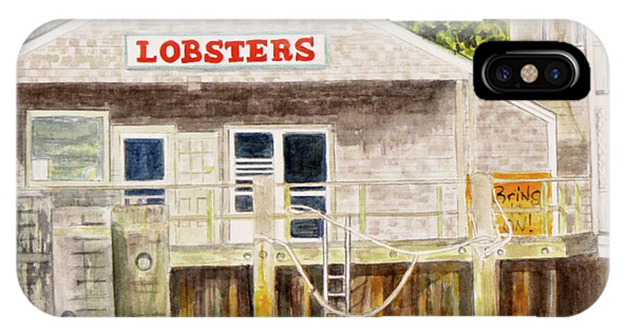 Lobster Shack iPhone X Case featuring the painting Lobster Shack by Carol Flagg
