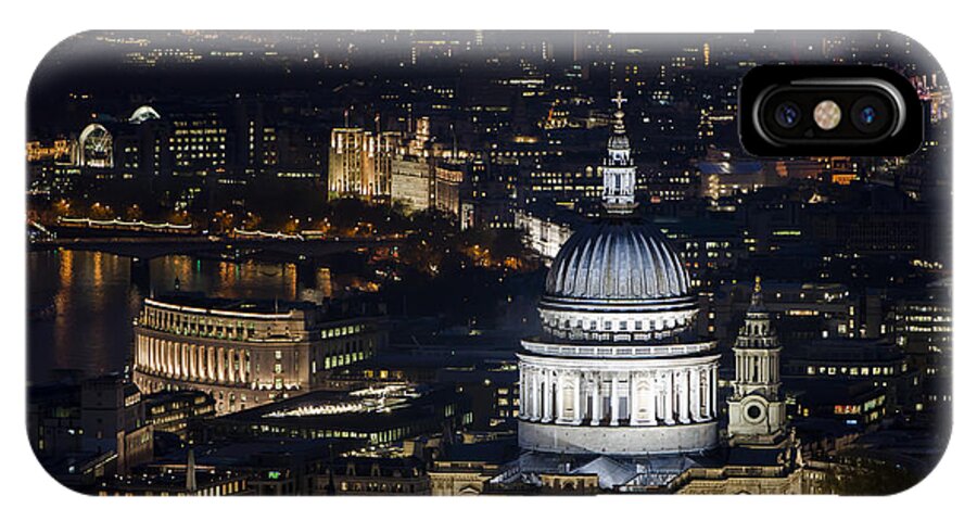 London iPhone X Case featuring the photograph London St Pauls at night colour by Andy Myatt