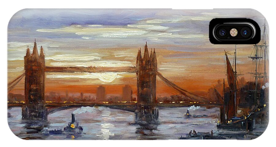 London iPhone X Case featuring the painting London Tower Bridge by Irek Szelag
