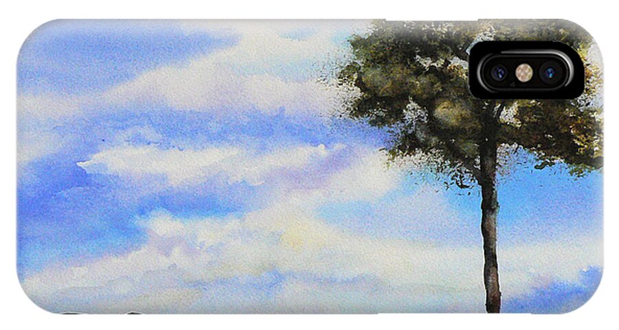 Colorado iPhone X Case featuring the painting Lone Tree Colorado by Pamela Shearer