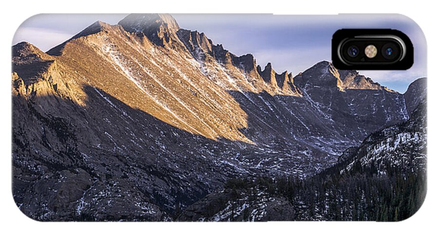 Colorado iPhone X Case featuring the photograph Longs Peak Sunset by Aaron Spong