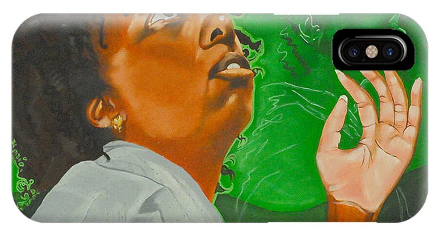 Woman Looking To God In Search Of Answers iPhone X Case featuring the painting Look to Him by Belle Massey