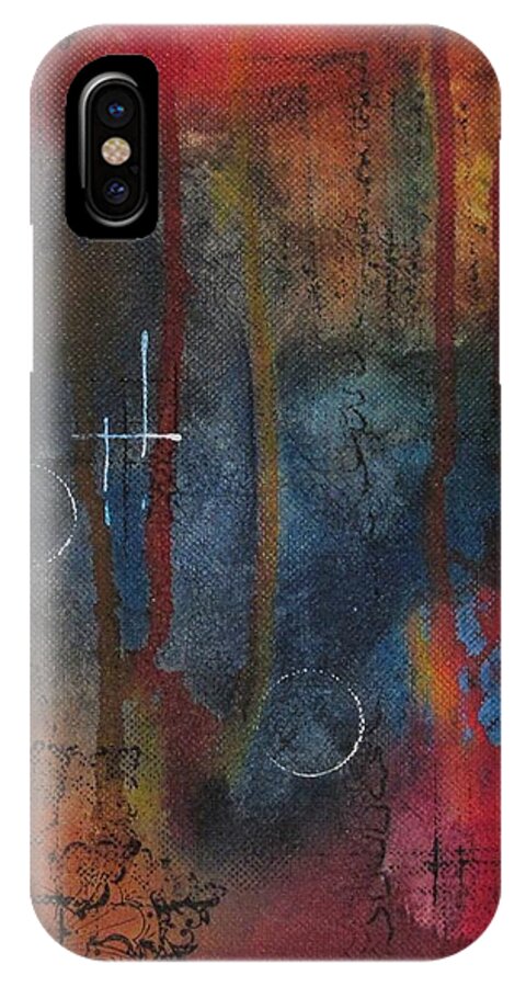 Abstract Painting iPhone X Case featuring the painting Lost in Time by Nicole Nadeau