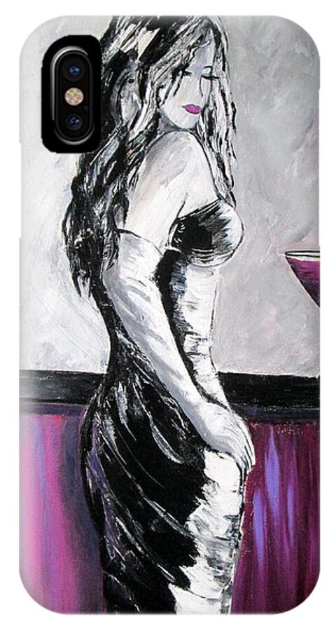 Sexy Lady iPhone X Case featuring the painting Lovely lady by Rosie Sherman