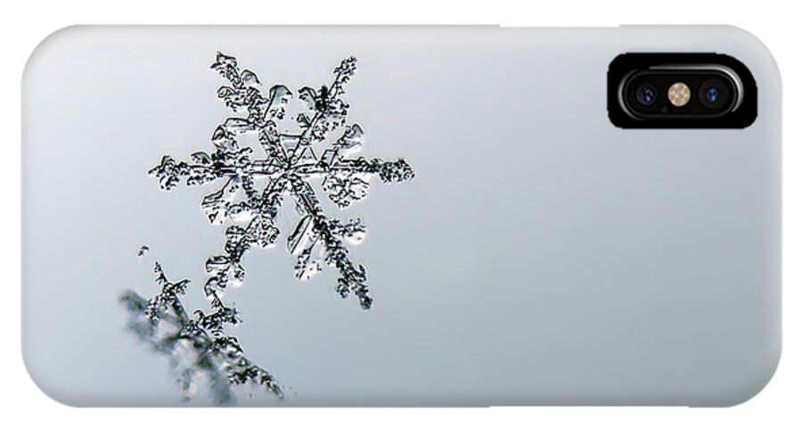 Snow iPhone X Case featuring the photograph Macro Snowflake by EXparte SE