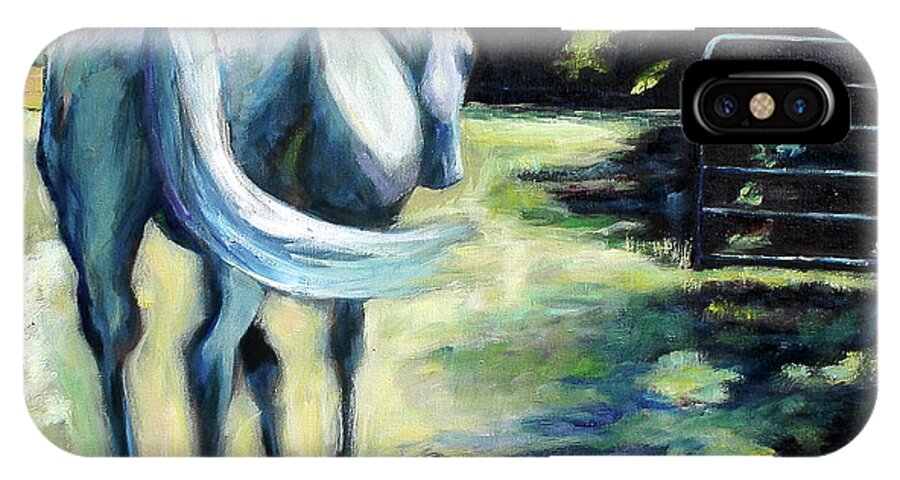 Horse iPhone X Case featuring the painting Maggie The Horse In The Pasture by Carol Jo Smidt