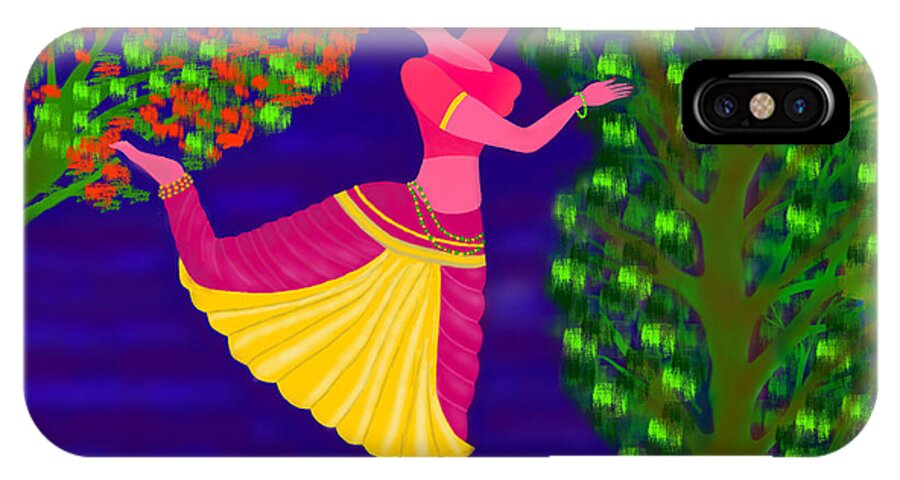 Story Of Malavika & Agnimitra iPhone X Case featuring the digital art Malavika's magical touch by Latha Gokuldas Panicker