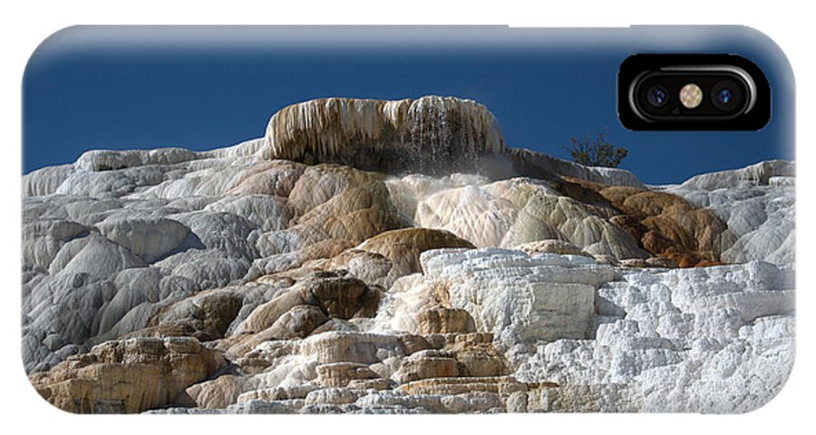 Blue iPhone X Case featuring the photograph Mammoth Hotsprings 4 by Frank Madia