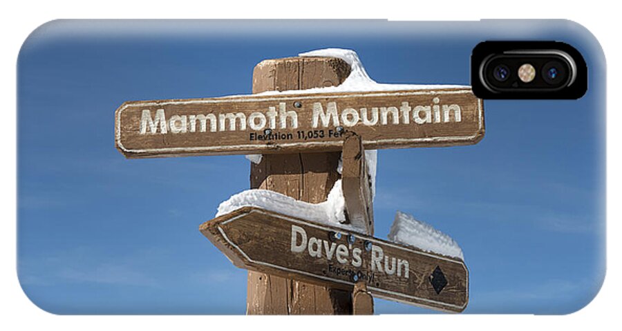 Mammoth iPhone X Case featuring the photograph Mammoth Mountain Sign in Mono County by Carol M Highsmith