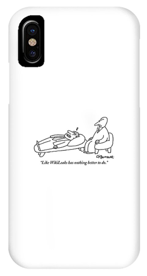 Man Lays On A Couch iPhone X Case