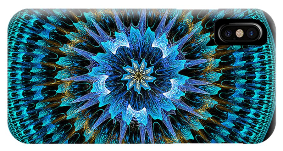 Mandala iPhone X Case featuring the digital art Mandala of peace by Martin Capek
