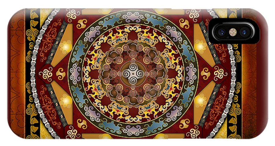 Digital iPhone X Case featuring the digital art Mandala Oriental Bliss by Peter Awax