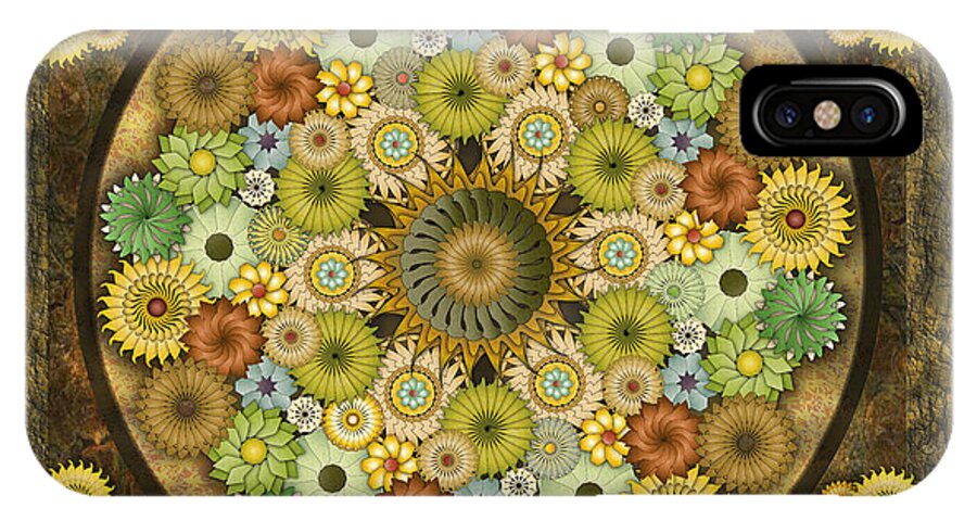 Mandala iPhone X Case featuring the digital art Mandala Stone Flowers sp by Peter Awax