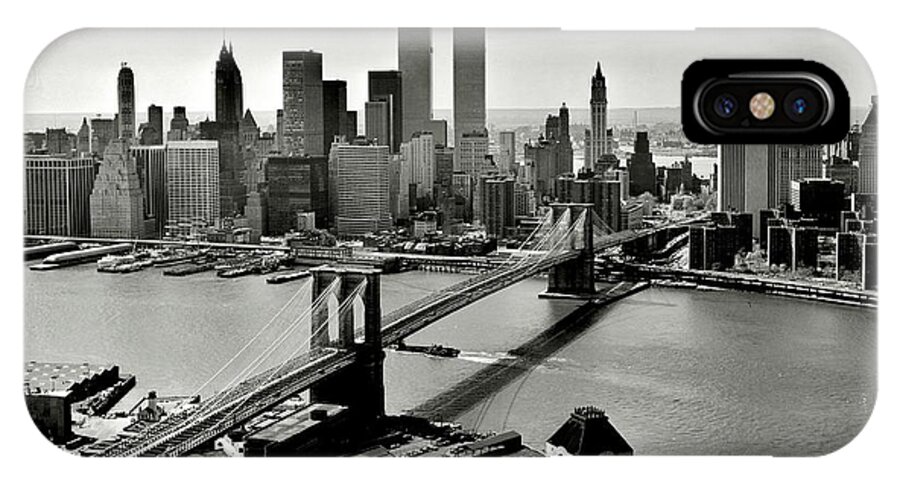 New York iPhone X Case featuring the photograph Manhattan 1978 by Benjamin Yeager