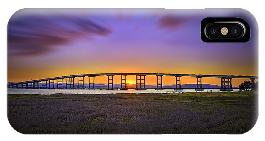 Bay iPhone X Case featuring the photograph Mare Island Bridge at Sunset by Don Hoekwater Photography