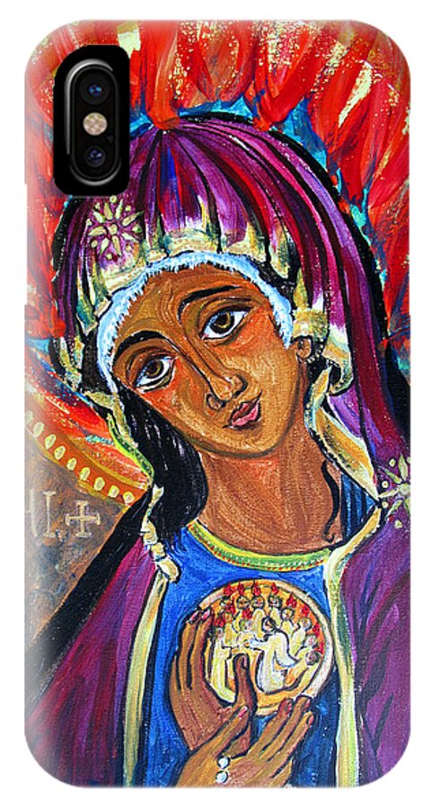 Russian Design iPhone X Case featuring the painting Maria of Pentecost by Sarah Hornsby