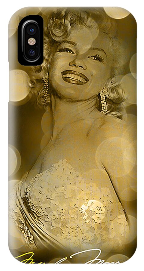 Marilyn Monroe iPhone X Case featuring the digital art Marilyn Sparkles by Greg Sharpe