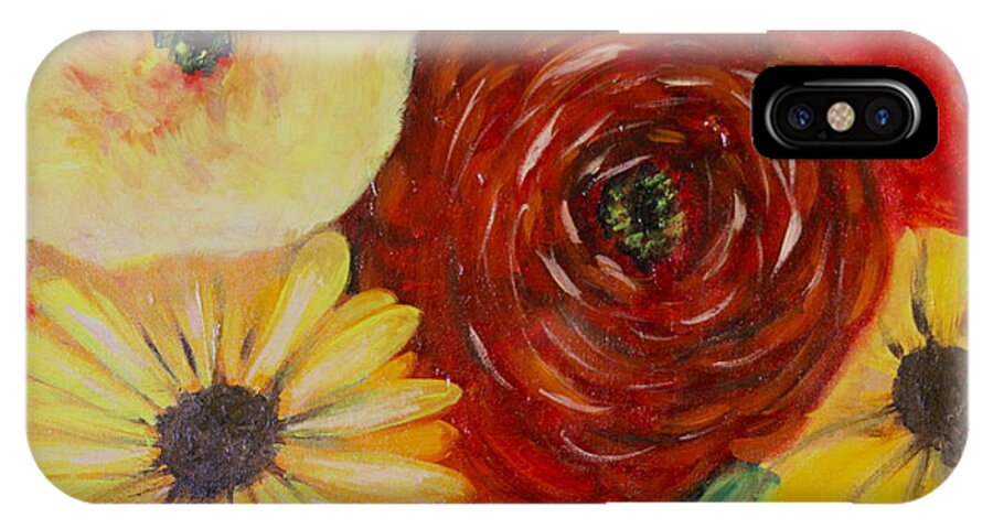Flowers iPhone X Case featuring the painting Market Bunch by Gitta Brewster