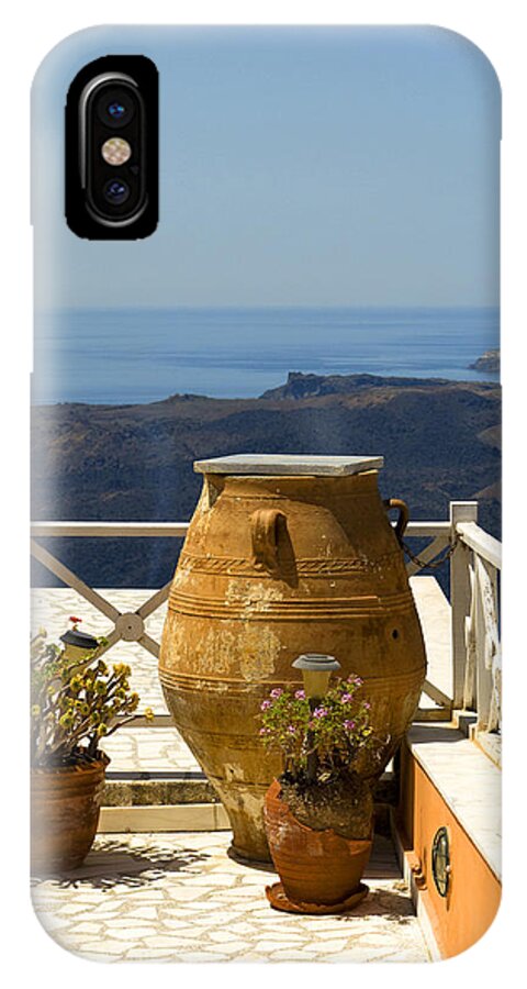 Santorini iPhone X Case featuring the photograph Mediterranean Meditation by Brenda Kean