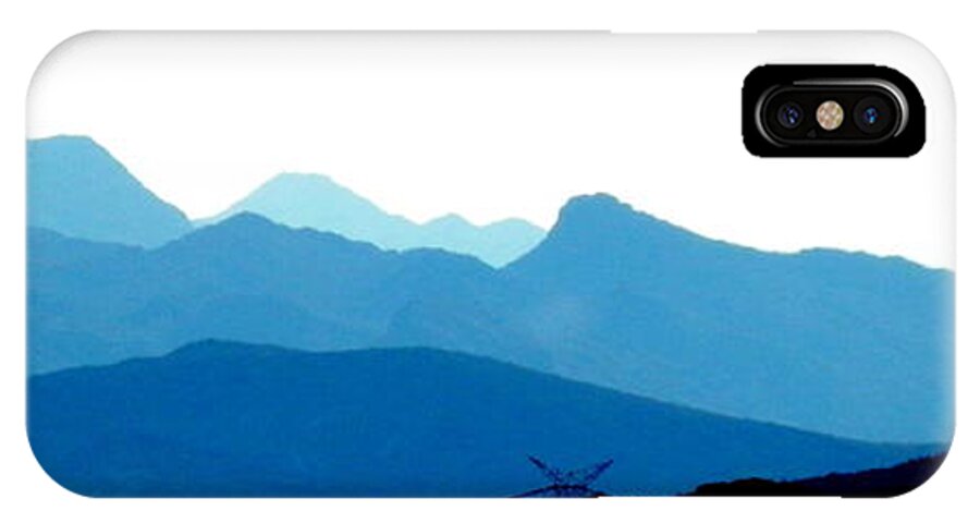 Southern Nevada Mountains iPhone X Case featuring the photograph Melting blues by Barbara Leigh Art
