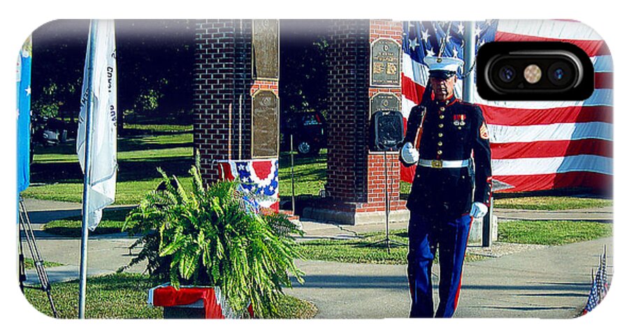 Veterans Day iPhone X Case featuring the photograph Memorial Day Honor Guard by Margaret Harmon