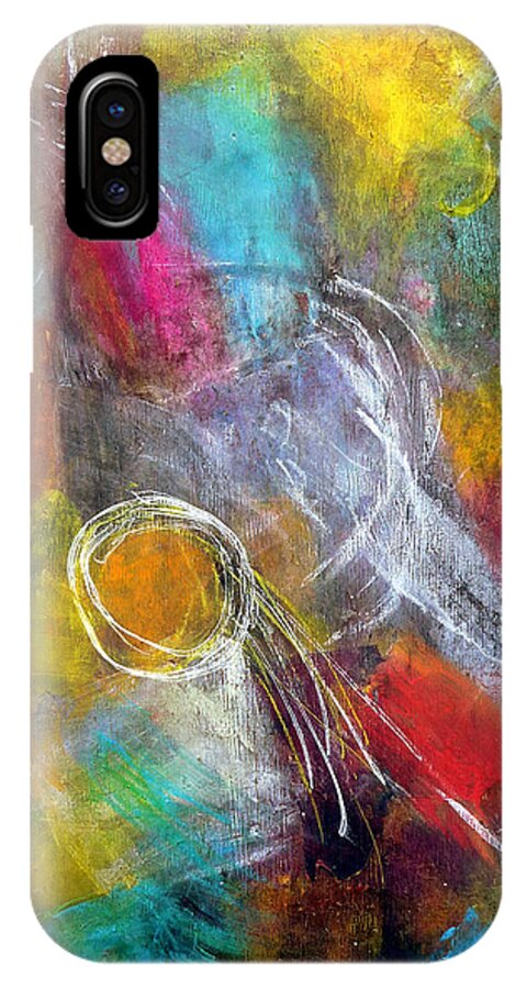 Abstract iPhone X Case featuring the painting Memories of My Youth by Jim Whalen