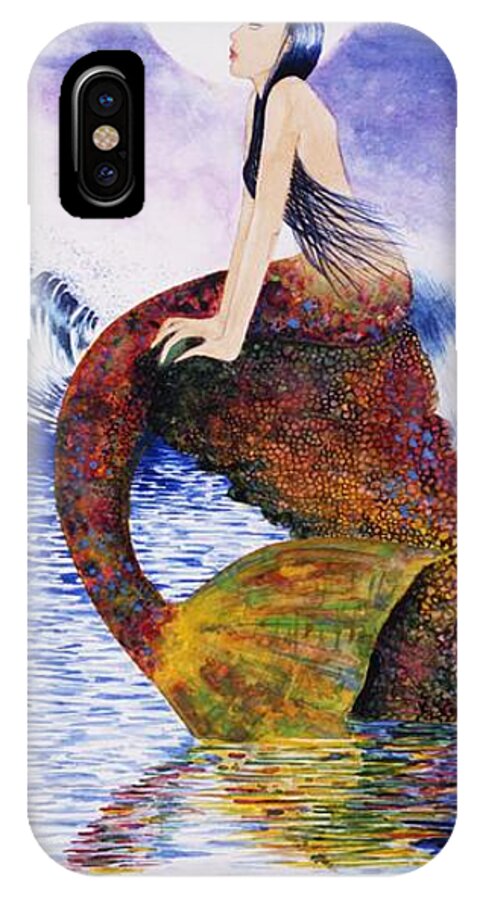 Ocean iPhone X Case featuring the painting Mermaid Love by Frances Ku