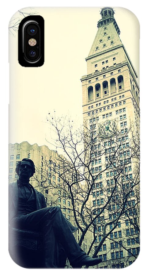 Met Life Tower iPhone X Case featuring the photograph Met Life and Madison Square Park by Natasha Marco