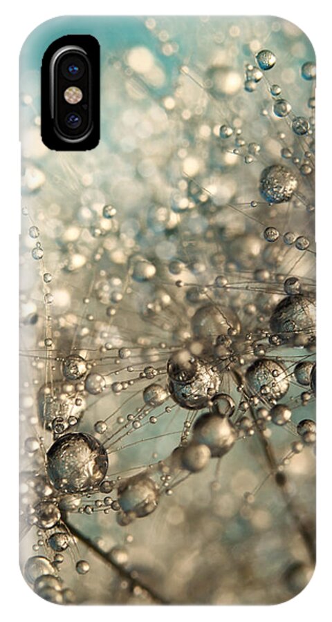 Dandelion iPhone X Case featuring the photograph Metal Blue Dandy Sparkle by Sharon Johnstone
