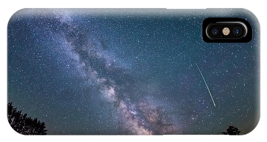 Meteor iPhone X Case featuring the photograph Meteor Milky way by Michael Ver Sprill