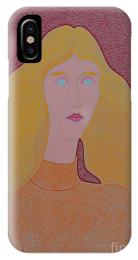 Hard Edge Painting iPhone X Case featuring the painting MiaLisa by Art Mantia