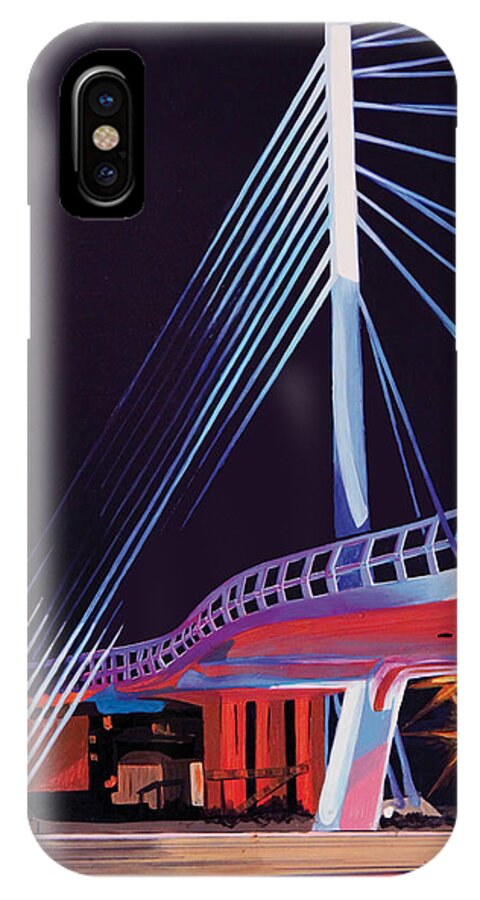 Bridge iPhone X Case featuring the painting Midtown Greenway Sabo Bridge by Jude Labuszewski